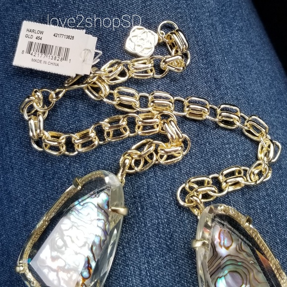 Kendra Scott Abalone Suspended gold necklace - Picture 3 of 5